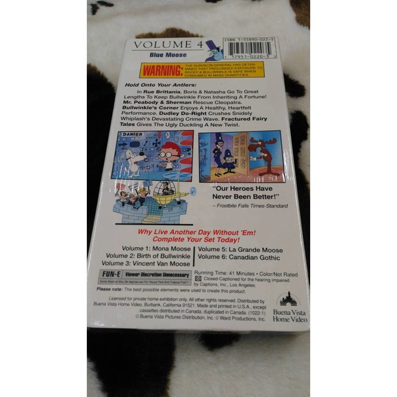 New The Adventures of Rocky & Bullwinkle: Blue Moose VHS Volume 4 (bb1) - Picture 2 of 2